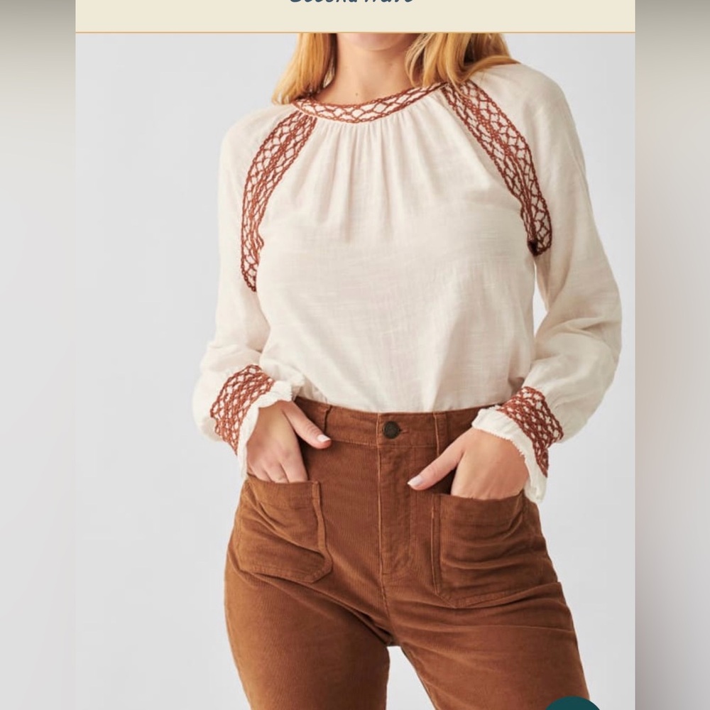 Faherty Arles Top in Egret size Large